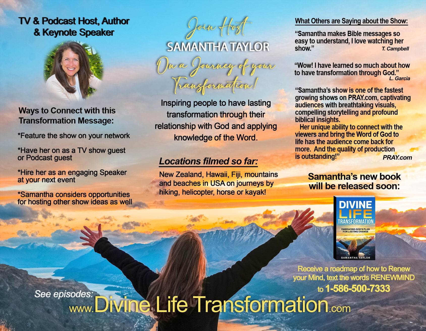 Brochure Inside: Information about Samantha's show for TV stations, networks, and streaming sites.